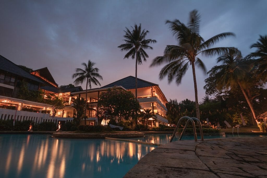 hotel, travel, palm