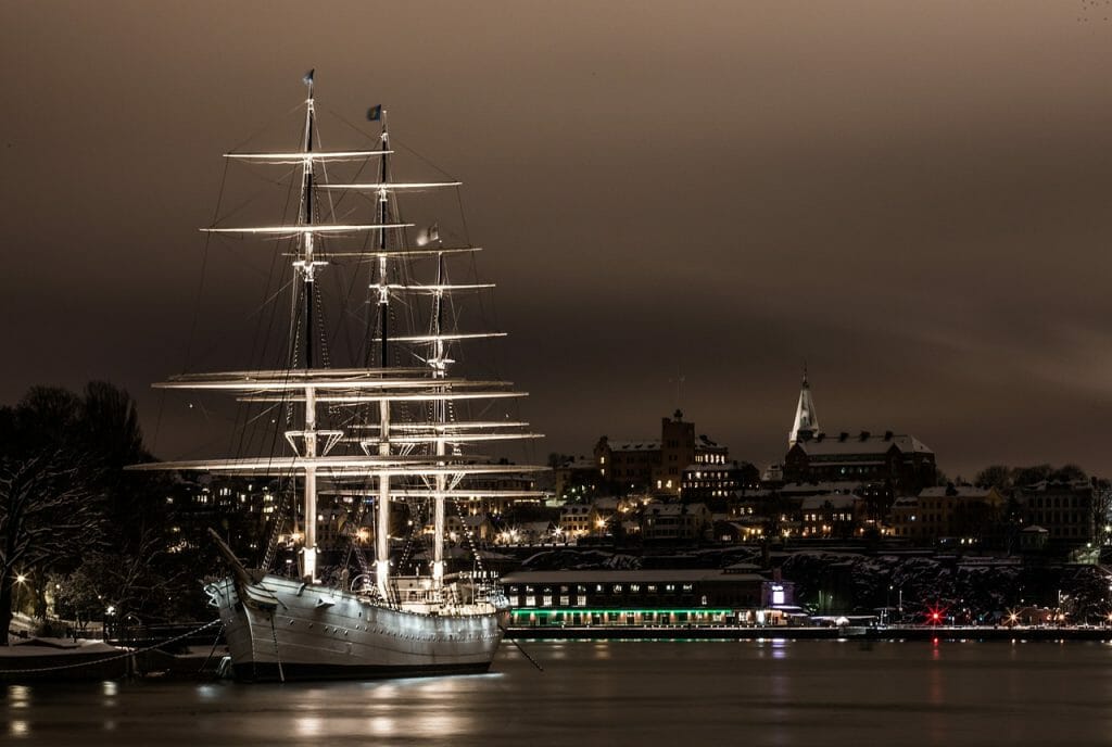 sailboat, water, stockholm
