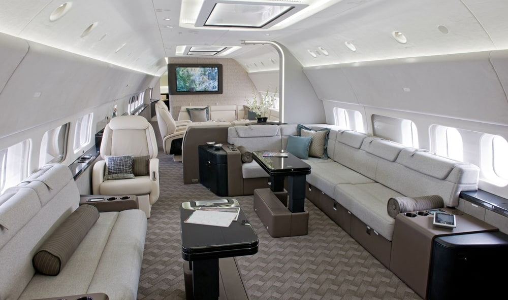Inside of business private jet — Stock Editorial Photography