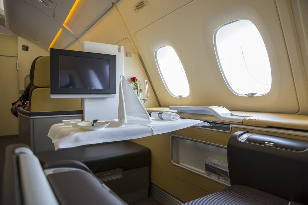 Fly First Class On A Budget inside an Airbus A380 airplane