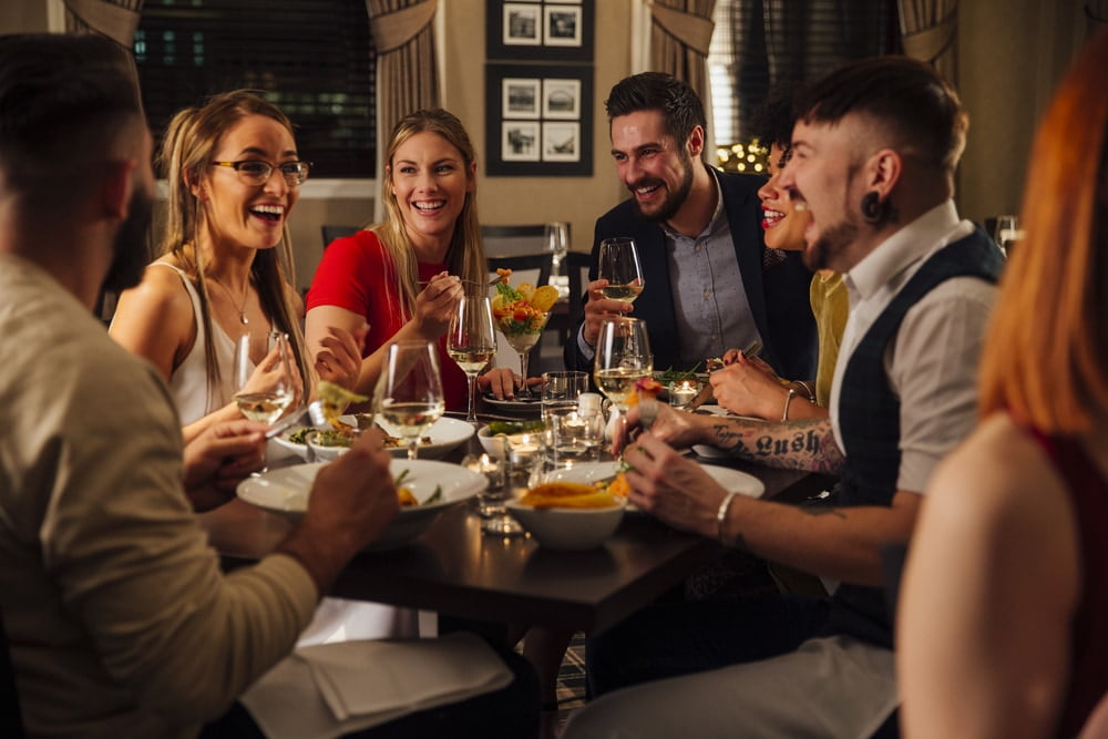 Friends Enjoying A Meal