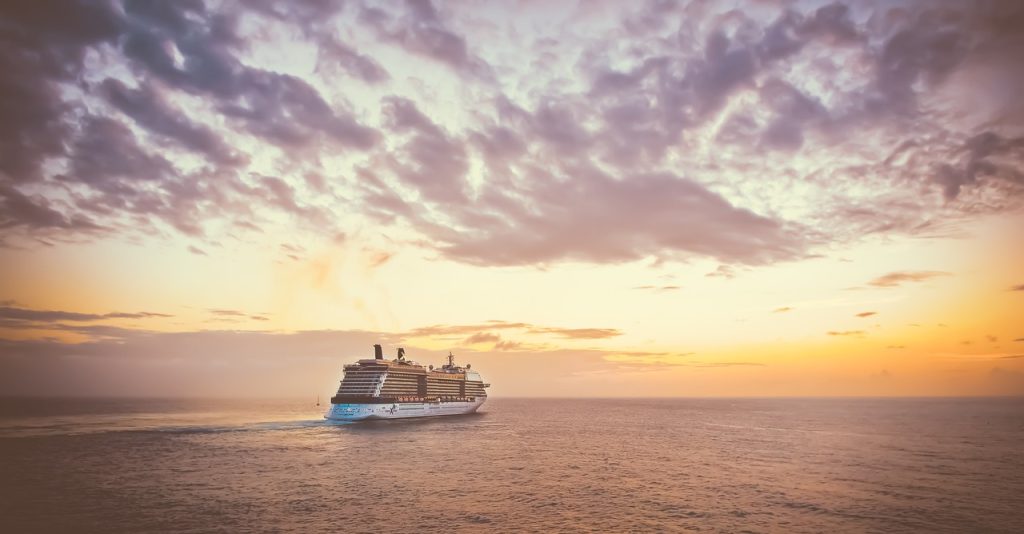 cruise, ship, sunset