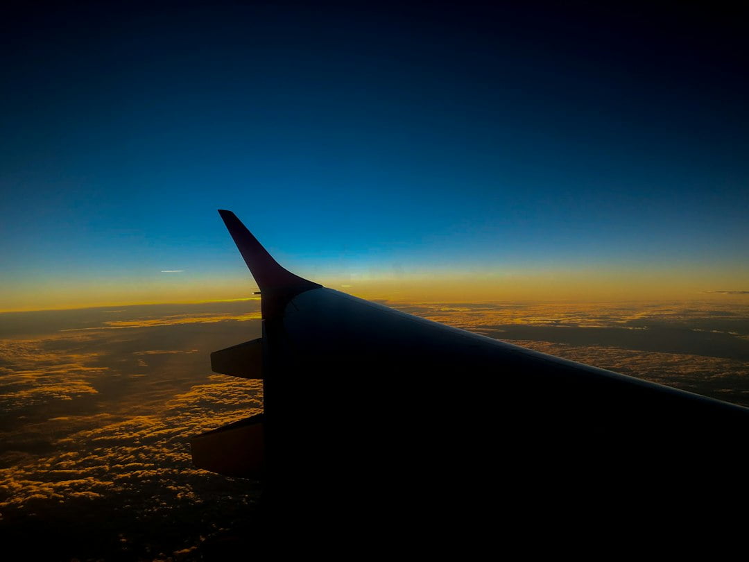 A view from a plane while Flying First Class